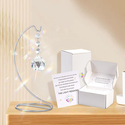 9-Inch Memorial Gifts,40mm Clear Memorial Crystal,Bereavement Suncatcher,Memorial Gifts for Loss of