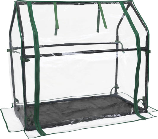 Gardzen Mini Greenhouse with Waterproof Base, Indoor/Outdoor Tabletop Greenhouse for Seed Starting, Plant Protection, Gardening & Winter Shelter, 36.2"(L) x18.9(W) x33.3(H)