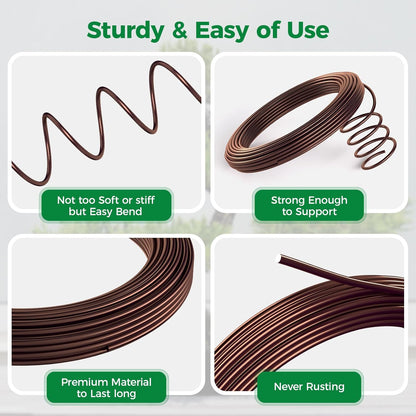 189FT Easy to Bend Bonsai Wire, Aluminum Bonsai Tree Wire in 5 Size -1mm,1.5mm,2mm,2.5mm,3mm with Cutter Set for Training Thin or Thick Branches