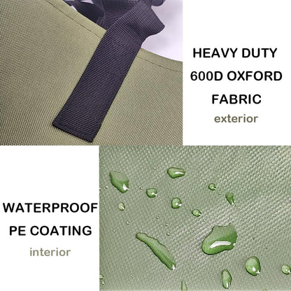 Leaf Bag for Collecting Leaves, Reusable Garden Yard Waste Tarp Container, Reusable Heavy Duty Gardening Bag with handles
