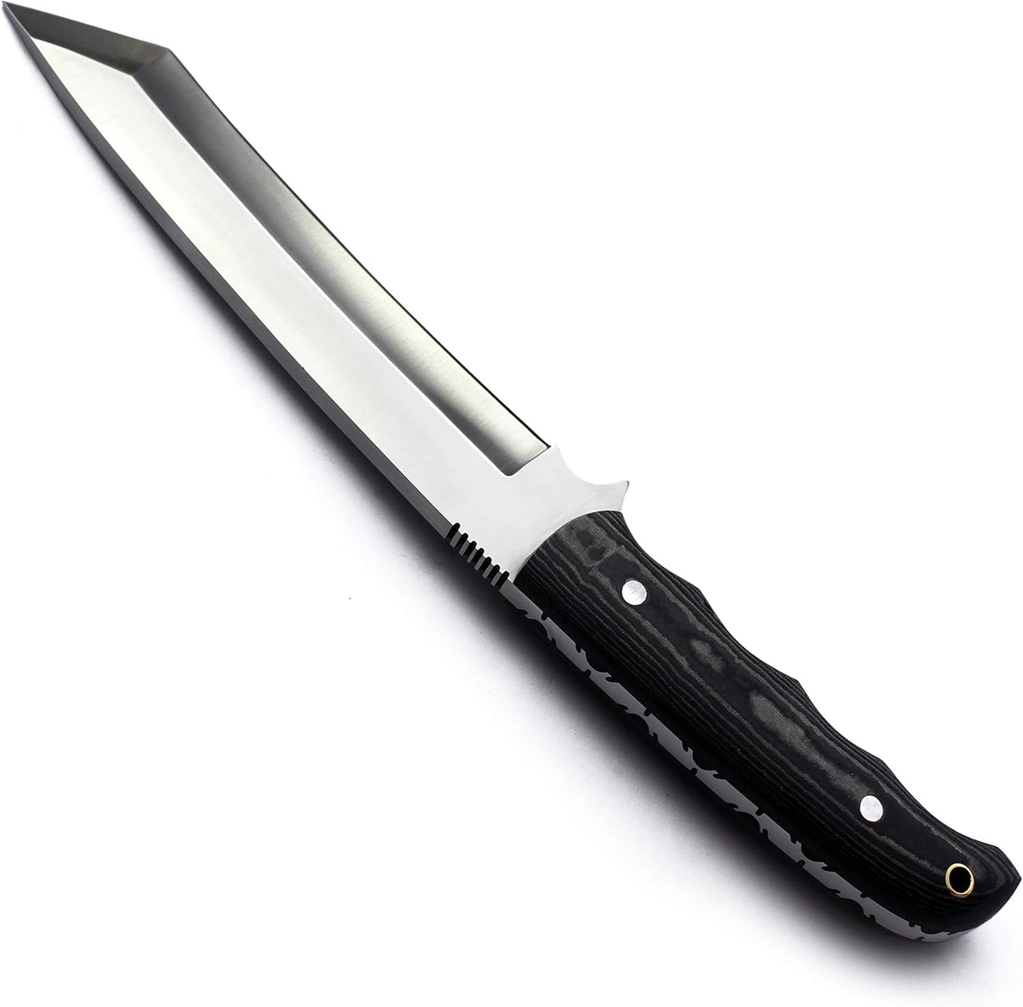 GCS Handmade G10Handle D2 Tool Steel Tactical Hunting Knife with leather sheath Full tang blade designed for Hunting & EDC GCS 266