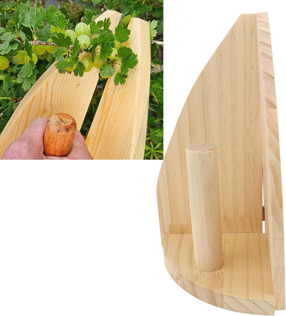 MAVIS LAVEN Berry Picker Tool, Wooden Gooseberry Harvesting Scoop, Large Mouth Design Berrry Picking Tool