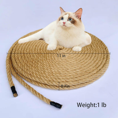 Jute Rope, 55 Feet 8mm Heavy Duty Twine - Perfect for Cat Scratching Posts, Crafts, Bundling, Gardening Decor and Hanging (8mm*55ft)