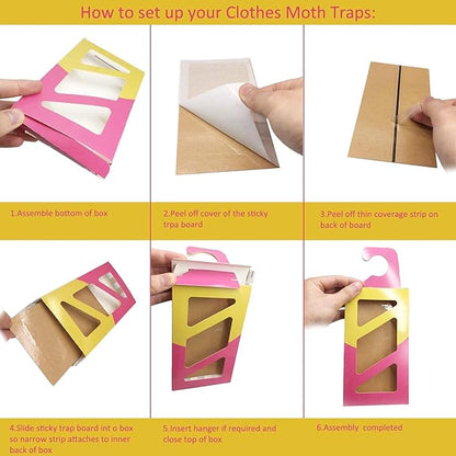 Effective and Refillable Dual Moth Pheromone Traps, Ultimate Solution to Clothes & Pantry Moth Control -4 Pack