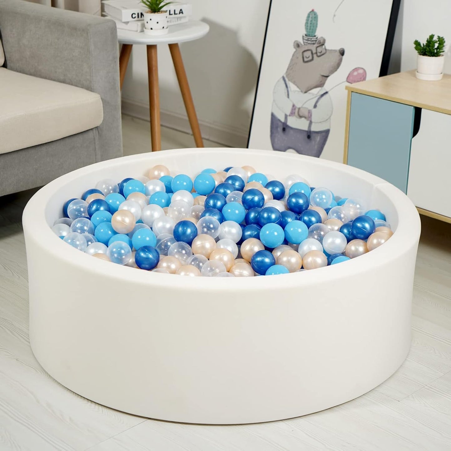 TRENDPLAY Plastic Balls for Ball Pits 2.2 Inch, Pack of 50 100 200 500 Hollow Balls, Perfect for Toddler Baby Pools,Party,Festival Decoration
