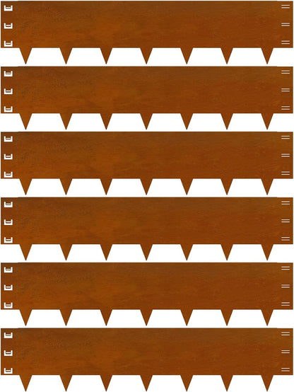 Cor-Ten Steel Landscape Edging 12 Inch,20Ft 6-Pack Rust-Resistant Metal Landscape Edging,Steel Edging for Landscaping,Yard,Garden,Lawn