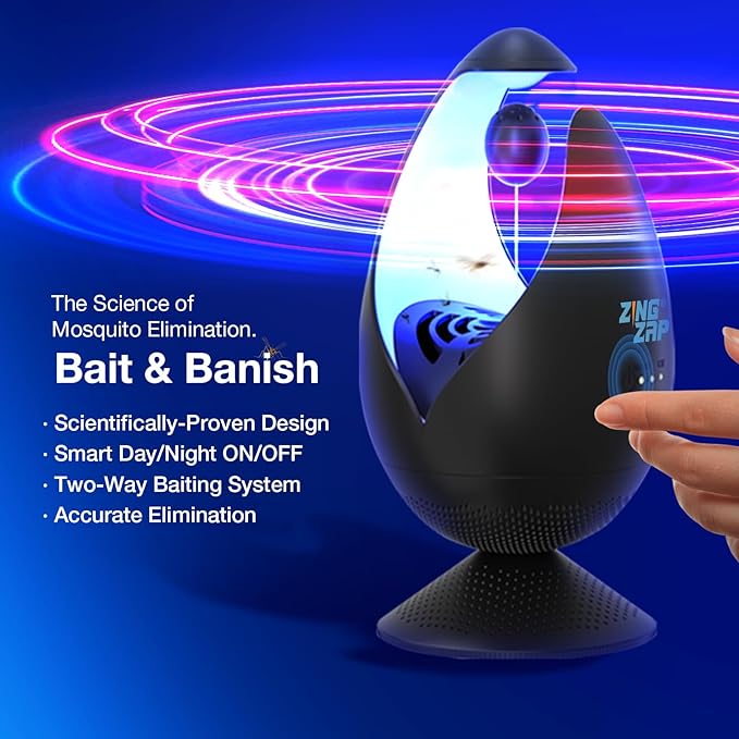 ZingZap Mosquito Magnet Trap with Double-Bait, 2X More Effective Lures and Catches Mosquitoes &Gnats, Mosquito Trap, Dusk/Dawn Smart Auto-Switch, Non-Toxic and Safe