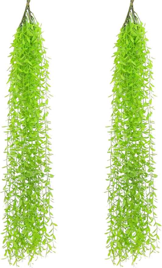 5 Pack Artificial Hanging Willow Vine (3.3ft) - Fake Greenery Plants for Indoor/Outdoor Decor