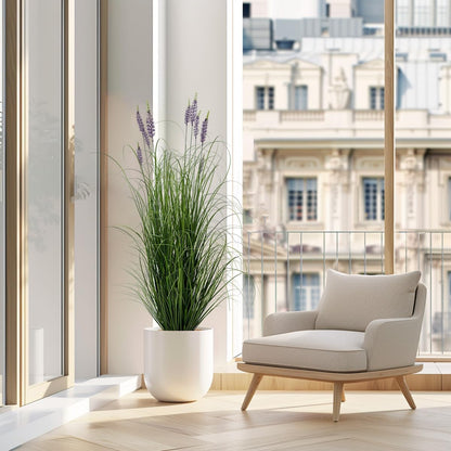 Artificial Plant 5ft(2pack) Tall Artificial Lavender Plant,Faux Plants Indoor Home Decorative Artificial Plants & Flowers in Pot Fake Plant, House Plant Indoor