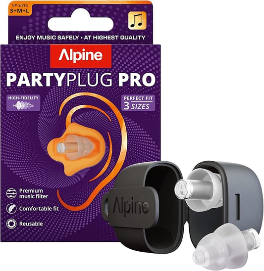Alpine PartyPlug Pro Concert Ear Plugs, High Fidelity Professional Earplugs, 21dB Noise Reduction