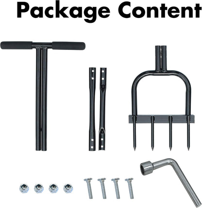 Gardzen Spike Aeration, Heavy Duty Aerator for Compacted Soils and Lawns, 35" x 11", Black
