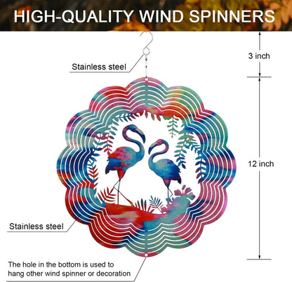 SPRING SONG Flamingo Wind Spinner for Yard and Garden Stainless Steel Bird Spinner Indoor and Outdoor Hanging Decor Crafts Ornament Gifts Kinetic Art Yard Garden Hanging Wind Spinner