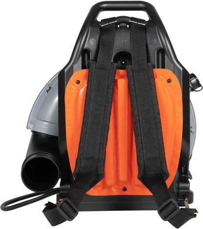Backpack Gas Powered Leaf Blower, Commercial 2.7kW 850CFM 63CC 4.3HP 2-Stroke Powerful Lightweight Gasoline Grass Lawn Blower w/Harness Air-Cooled & 1.8L Fuel Tank for Yard Lawn Care, Snow Removal