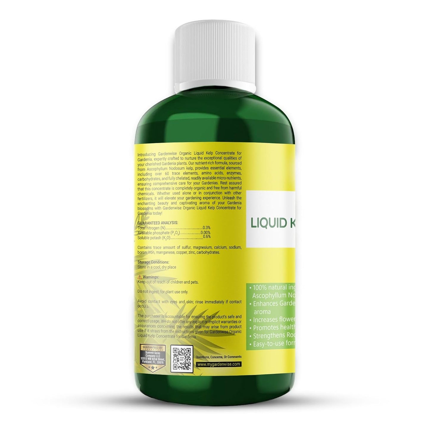 Organic Premium Kelp Seaweed Fertilizer for Gardenia - Liquid Fertilizer - Liquid Plant Food - Nutrient-Rich Soil Enhancer - Natural Plant Food for Gardenia Plant (8 OZ)