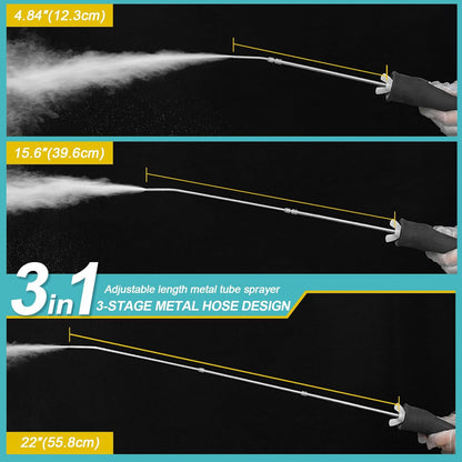 Diatomaceous Earth Powder Duster, Extendable Long Tubes from 5'' to 22'', Garden and Indoor, Large Bulb Handheld Insect Treatment Spreader Applicator, Puffer, Spray Bottle