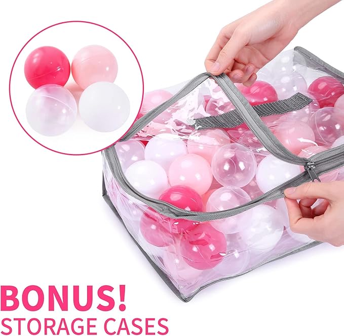 TRENDPLAY Plastic Balls for Ball Pits 2.2 Inch, Pack of 50 100 200 500 Hollow Balls, Perfect for