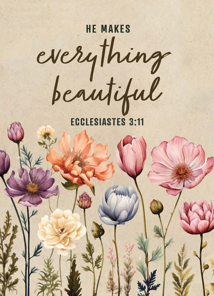 He Makes Everything Beautiful - Pollinator Wildflower Mix Seed Packets - 25 Seed Packs - Perfect Eco-Friendly Gift for Gardeners & Friends - Non GMO Seeds