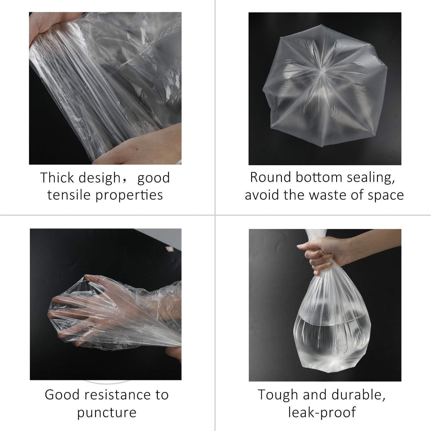 Cand 8 Gallon Clear Garbage Bags, Medium Trash Bags, 110 Counts