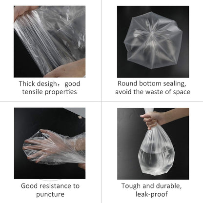 Cand 8 Gallon Clear Garbage Bags, Medium Trash Bags, 110 Counts