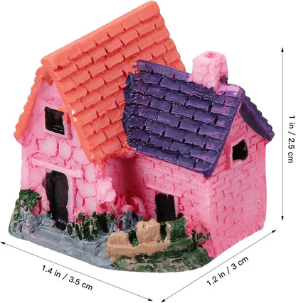 10Pcs Miniature Fairy Garden Resin Houses, Lifelike Village Cottage Figurines for Succulent Plants, Bonsai, Micro Landscape, and Home Decor