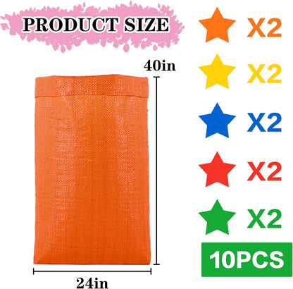 10Pcs Colorful Potato Sack Race Bags, Reusable Vegetable Storage Bags for Potato Tomato Onion Bean Storage
