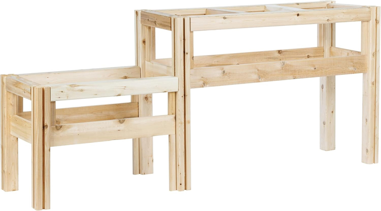 Greenes Fence Two-Tiers Five Bucket Elevated Cedar Wood Garden Frame, 69 in. x 16 in. x 30 in. - Made in USA with North American Cedar