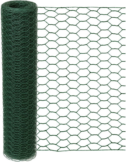 vensovo Garden Poultry Green Chicken Wire - 13.7 '' × 590 '' Chicken Wire Floral for Crafts, Garden Fence Animal Barrier, 1 inch Mesh Poultry Netting Fence, Pet/Rabbit/Chicken Wire Fencing