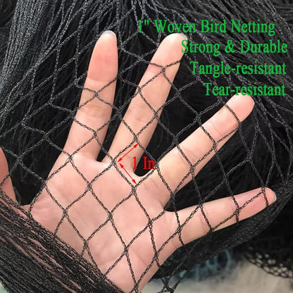 Bird Netting for Chicken Coop 25x50 Ft, 1" Mesh, Strong Woven Poultry Netting Roof Cover for Chicken Run, Heavy Duty Bird Net for Fruit Trees, Blueberry, Vegetables, Garden Protection