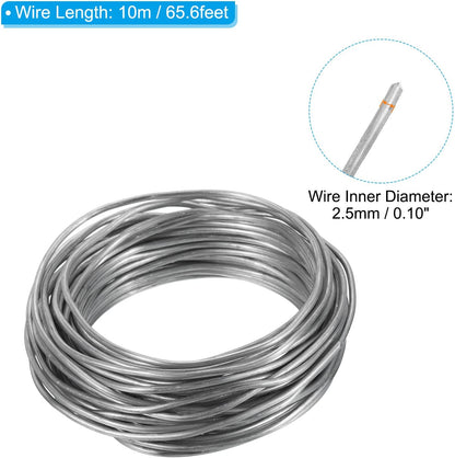 PATIKIL 2.5mm Bonsai Training Wire, Floral Wire Stems Anodized Aluminum Tree Wire 32.8 Feet Total for Gardening Branch Fixing, Silver Tone