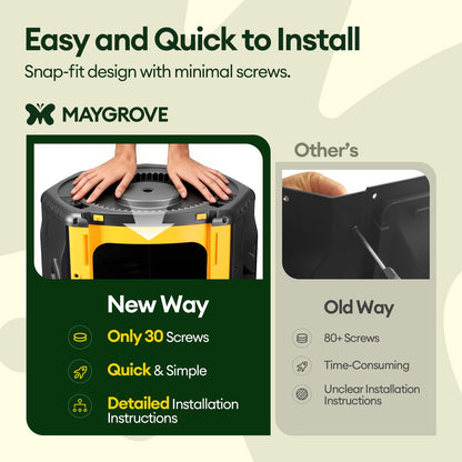 Maygrove Outdoor Compost Bin 53 Gallon, Dual Chamber Large Compost Tumbler for Garden Backyard