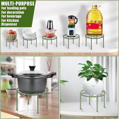 Metal Plant Stands, Anti-Rust Iron Flower Pot Stand, Heavy Duty Plant Pot Shelf, Decoration Racks for Home Indoor and Outdoor 10 Pcs (Green)