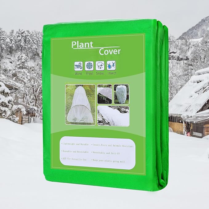 Alphatool 2.0oz/yd² Plant Covers Freeze Protection - 10 x 20 ft Easy of Use Green Winter Plant Frost Blanket Shield for Raised Beds, Reusable Garden Fabric Cloth Floating Row Cover for Outdoor Plants