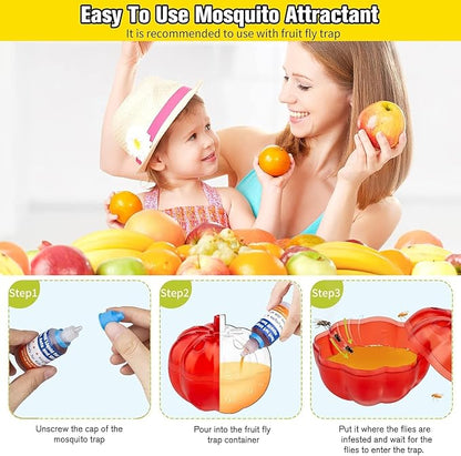 Fruit Fly Trap Refills Liquid Only, Fruit Fly Traps for Indoors,Ready-to-Use Gnats Killer Indoor Trap,Gnat Catcher for Home Kitchen (6 Pack)