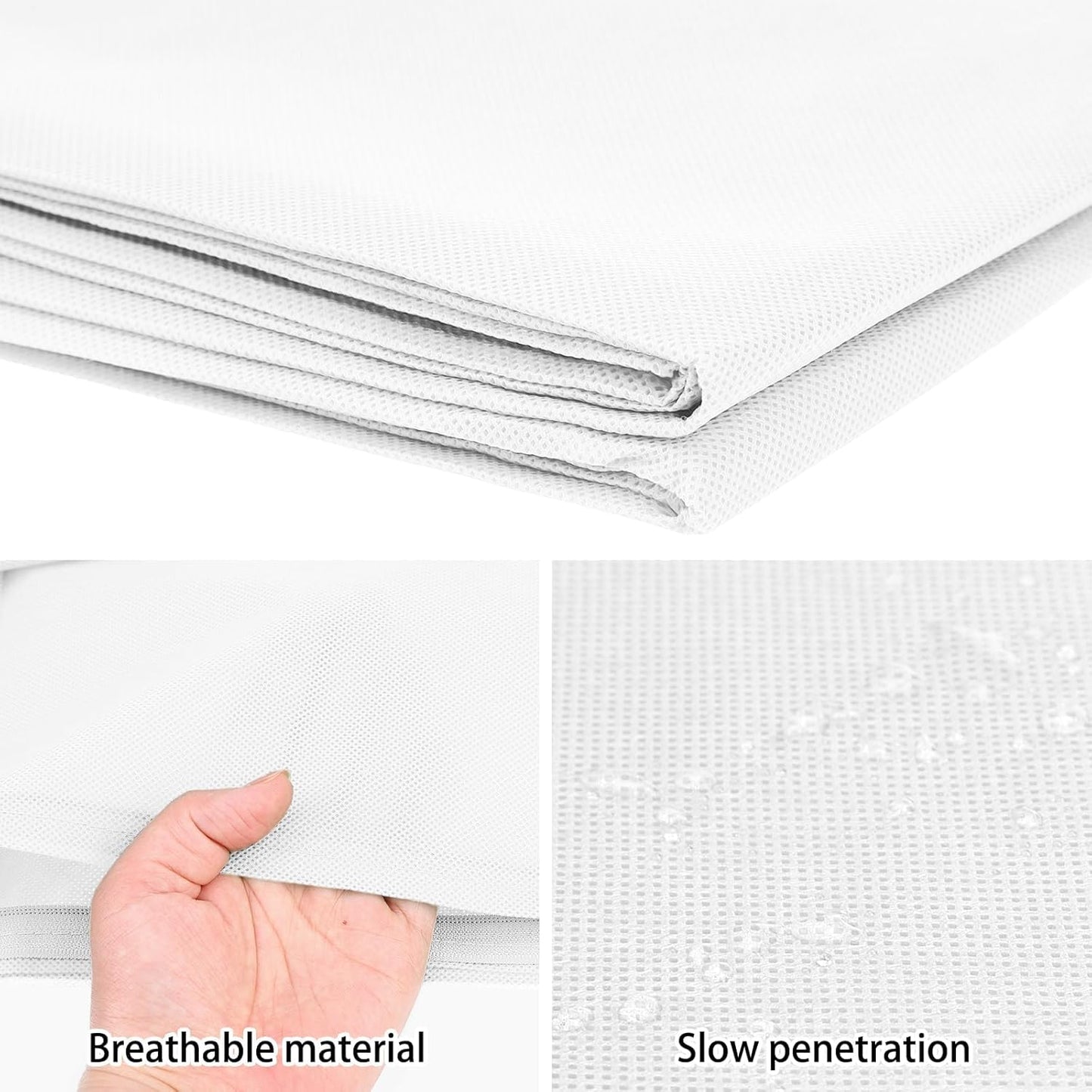 Homimp Plant Covers Freeze Protection, 2 Pack Frost Covers with Zipper Drawstring (71" x 47.3") Plant Protection Cover Bags for Outdoor Winter Frost Cold Weather Shrubs Trees Jacket Covers(White)