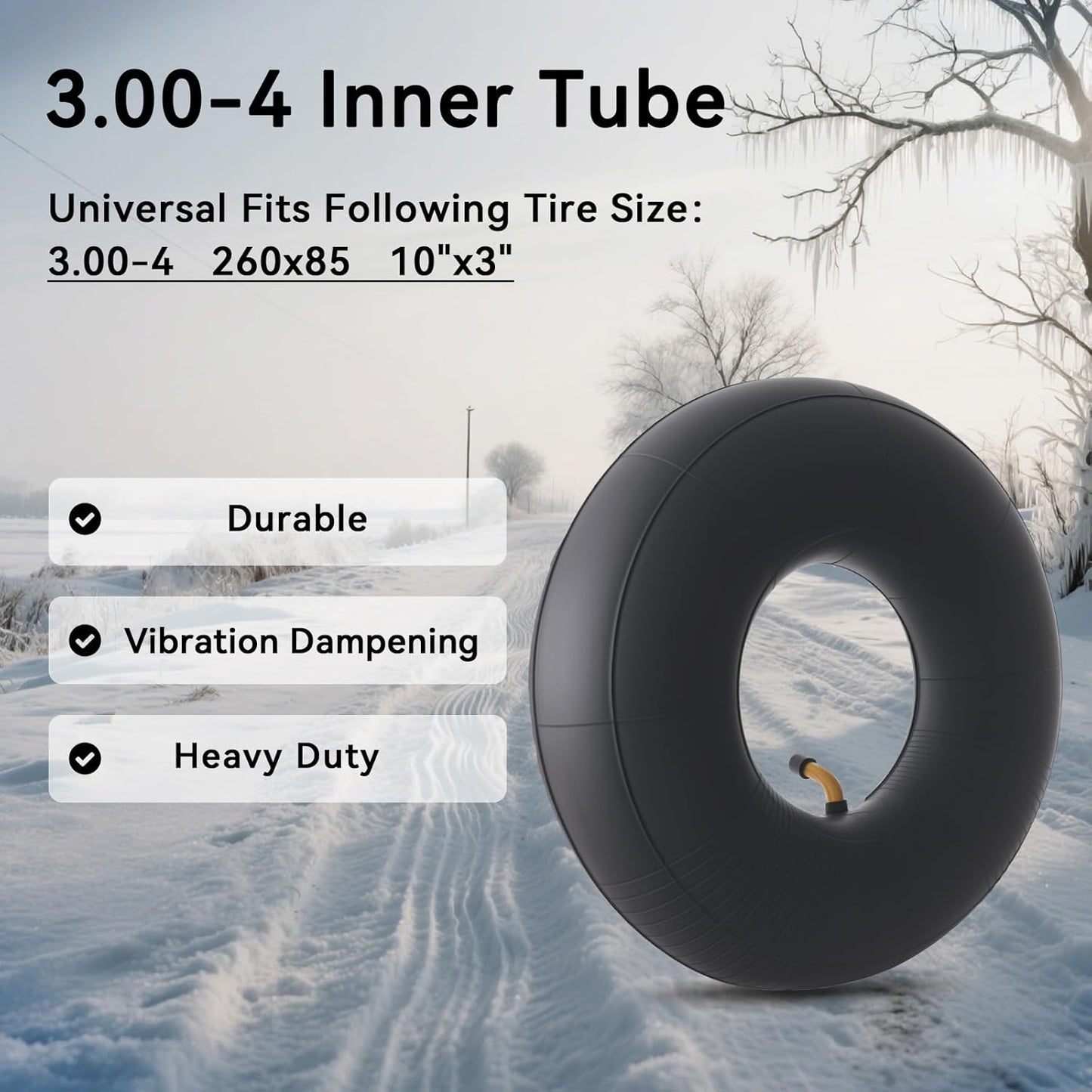 2-Pcs 3.00-4 Inner Tube 260x85 10x3" Tube for Scooter/ATV/Wheelbarrows/Tractors/Mowers and More
