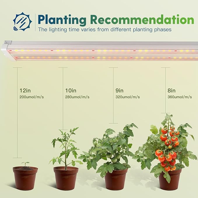 FREELICHT 4 Pack 4ft LED Grow Light with Timer, 60W (350W Equivalent), Sunlike Full Spectrum Integrated Plant Light for Hydroponic Indoor Plant Seedling Veg and Flower, Plug in with 3 Timing Modes