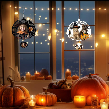 Halloween Sublimation Wind Spinner Blanks, Halloween Party Decorations Pumpkin Shape 10 inch, for Backyard, Garden, Home Decoration, 2 PCS
