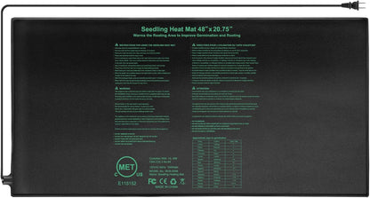 Seedling Heat Mat 48"x20.75", UL & MET-Certified Waterproof Plant Heating Pad for Germination, Hydroponics, Brewing, Breeding, and Greenhouses