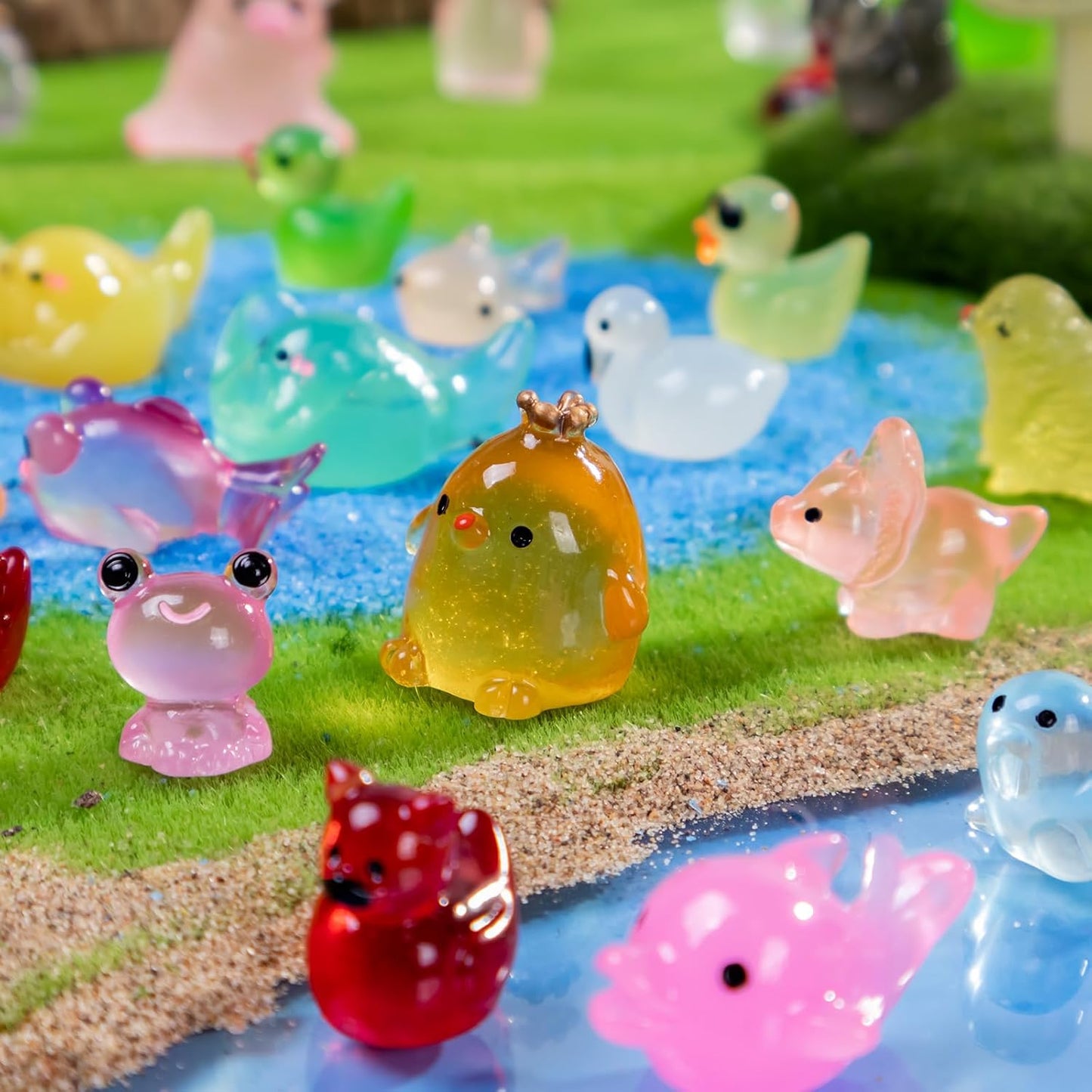 72 Styles Mini Resin Animals 72pcs Variety Tiny Animals Figures Miniature Little Small Figurines Bulk for Micro Fairy Garden Landscape Accessories Hide Decor Aquarium