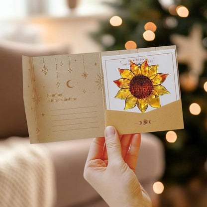 Stained Glass Effect Sunflower Acrylic Suncatcher Window Car Hanging Christmas Ornament Indoor Outdoor Decor Garden Sun Catcher Panel for Sunflower Lover for Women Mom Grandma