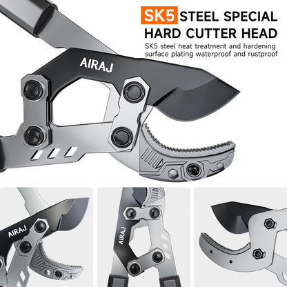 AIRAJ 27-37'' Extendable Anvil Loppers,Tree Trimmer Heavy Duty with Compound Action,Branch Cutter