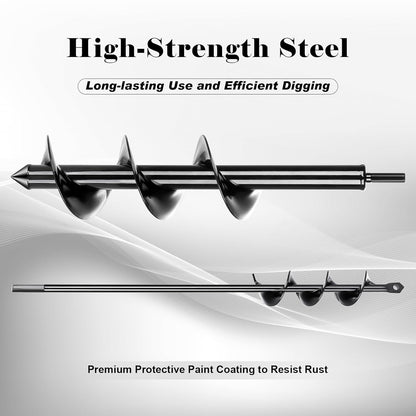 Auger Drill Bit for Planting 2 Pack,1.6x16 inch&3.5x16 inch,Auger Drill Bit Suitable for 3/8'' Hex Drill Driver,Garden Spiral Hole and Planter for Bulbs,Fence Posts,and Umbrella Holes