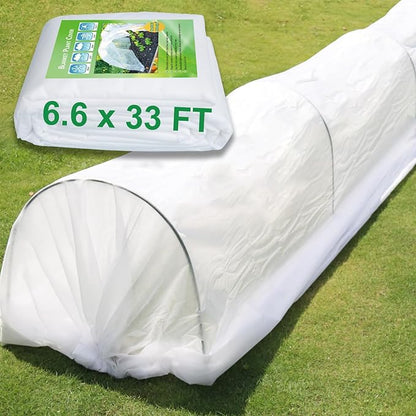 Plant Covers Freeze Protection 1.05 oz/yd² Thicker, 6.6 x 33 Ft Frost Cloth Plant Freeze Protection, Frost Blankets Covers for Outdoor Plants Winter Frost Protection, Garden Floating Row Covers