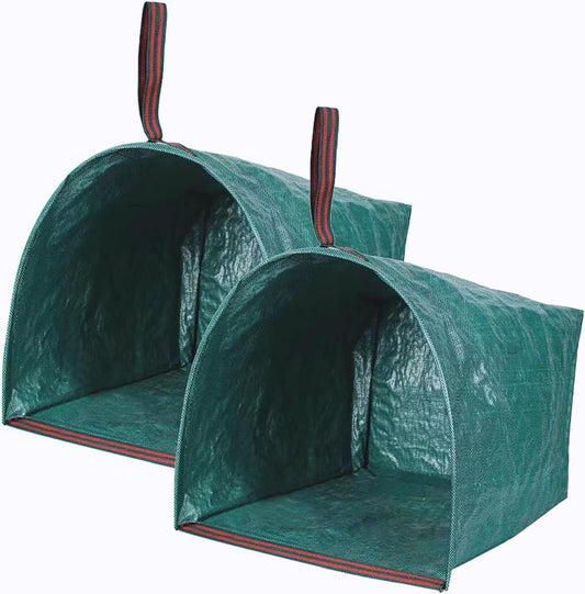 2-Pack Yard Waste Bags，Large Yard Dustpan-Type Garden Bag for Collecting Leaves，Reuseable Heavy
