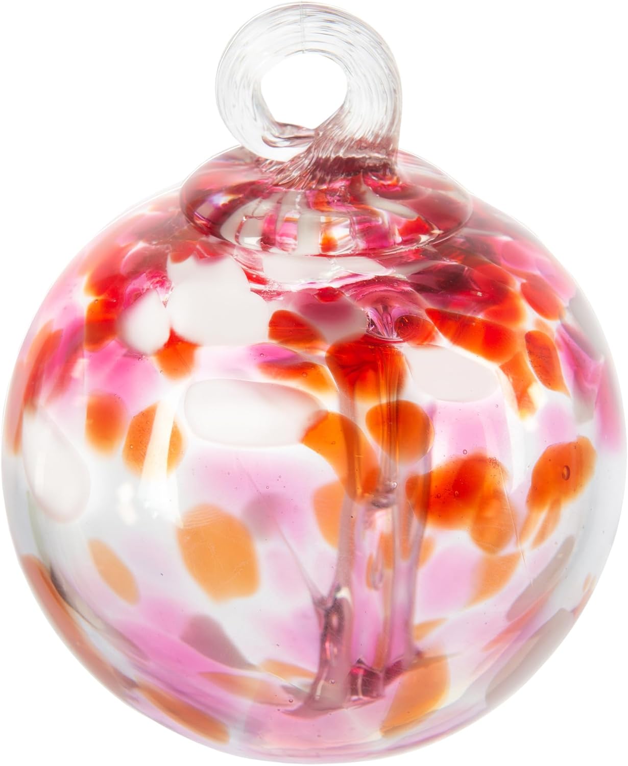 Dale Tiffany Hand Blown Glass, 4" Diameter Blush, Tree of Life Collection, Witch Globe Hanging Garden Indoor/Outdoor Decorative Ornament Gazing Ball
