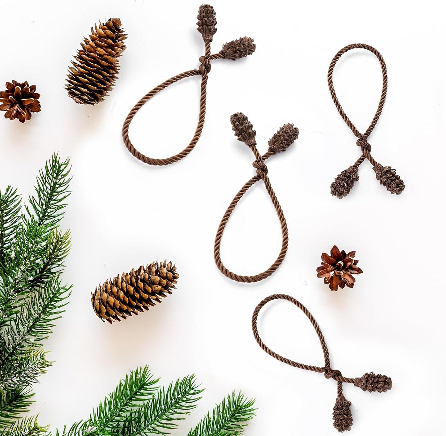 Shappy 36 Pieces Christmas Garland Banister Ties Christmas Decorative Reusable and Flexible Twist Ties for Garland, Banister Home Decoration (Brown)