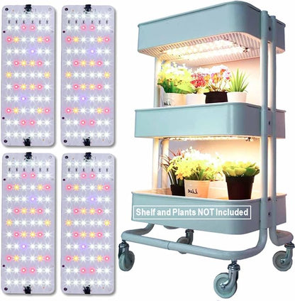 DOMMIA Grow Light, 50W Linkable Grow Lights for Indoor Plants Full Spectrum, Dimmable Plant Grow Lmap with 6/12/16H Timer, Under Shelf Grow Light for Seedling, Veg, Bloom