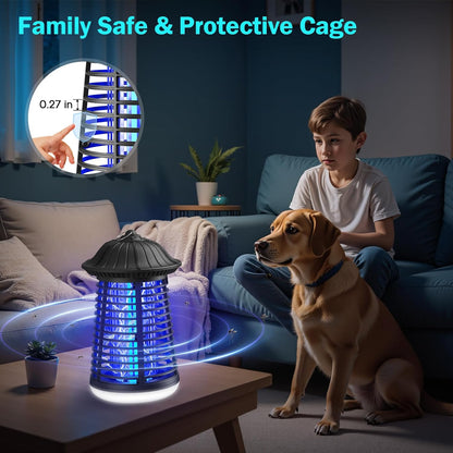 Bug Zapper Indoor Outdoor with LED Light, ZECHUAN Mosquito Killer Lantern, Electronic Fly Trap Insect Killer for Home, Backyard, Patio, Garden