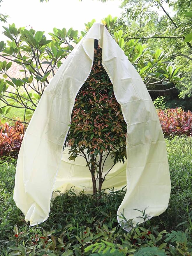Plant Covers Freeze Protection Large, 78.7" W x 94.5" H Winter Tree Covers Freeze Protection with Zipper and Drawstring, Frost Blankets for Outdoor Plants Frost Protection Frost Cloth