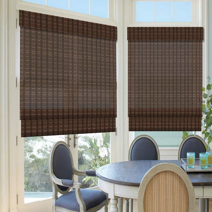 LETAU Wood Window Roman Shades, Bamboo Light Filtering Window Blinds for Indoor Home, Office, Kitchen, Pattern 11